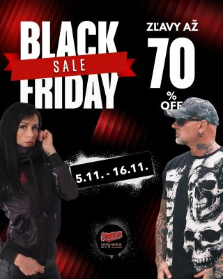 🖤 BLACK FRIDAY JE TU! 🖤 🧥 Bunda, ktorú si pozeral už mesiace? 👕 Tričko s ikonickou potlačou lebky? 👖 Alebo štýlové...